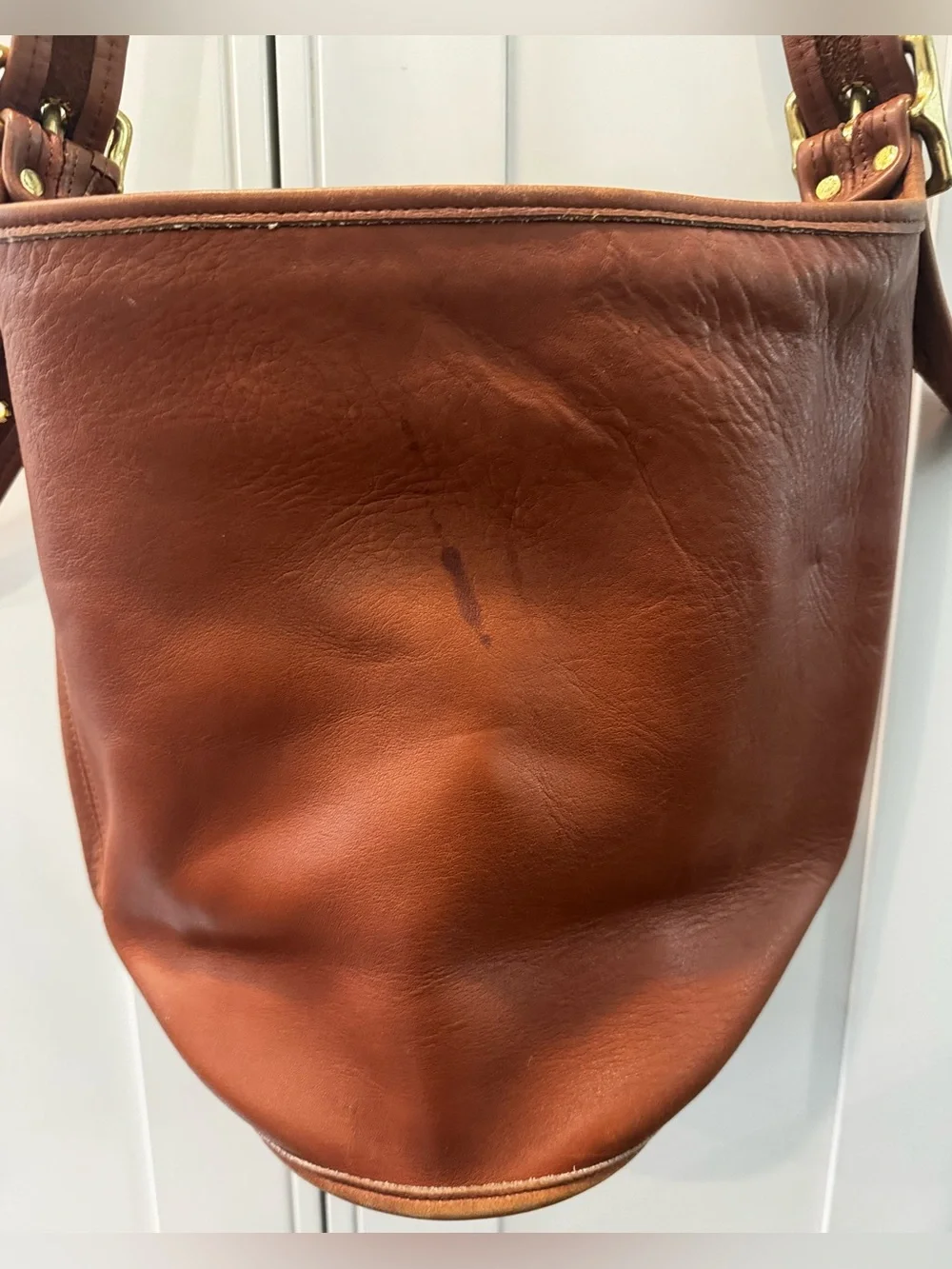 Vintage Coach Helen's Legacy 9953 Bucket Bag Brown Leather Adjustable Made USA